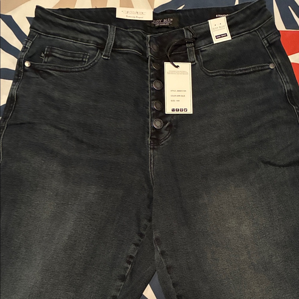 Judy Blue Dark Gray Straight Leg Jeans